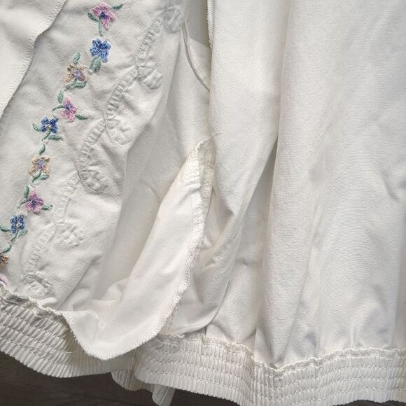 Alfred Dunner Floral Embroidered Cotton Windbreaker Jacket Women's Plus Size 16 - Picture 12 of 15
